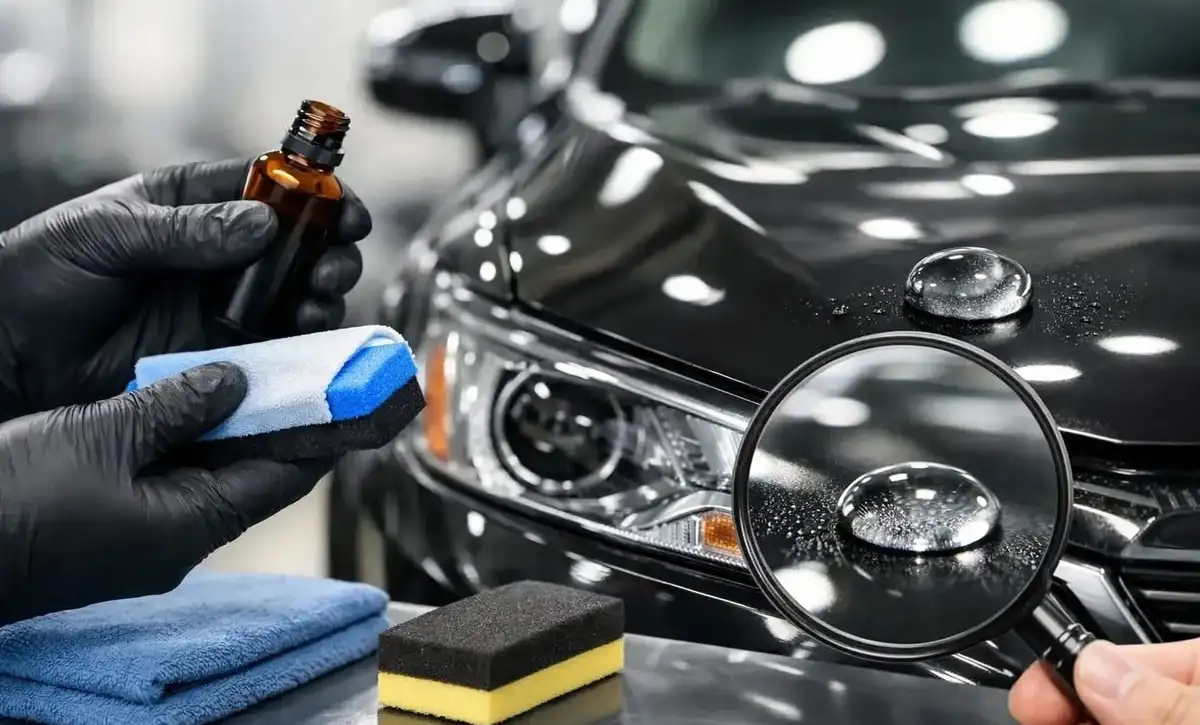 Premium car detailing service at Lands End Automotive in Guwahati Assam featuring ceramic coating paint protection film and professional vehicle care